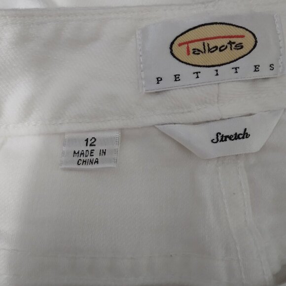 Talbots | Stretch Capri 5 Pocket Jean Pants White | Size 12P - Picture 5 of 7